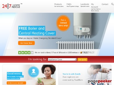 24|7 Home Rescue | Appliance Cover, Boiler Cover, Home Emergency Cover – Boiler cover plans starting from £4.95 a month on a one-month rolling contract, as well as home emergency, appliance and 