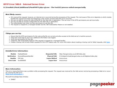 IIS 8.5 Detailed Error - 500.0 - Internal Server Error