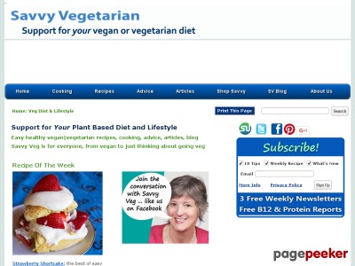 Savvy Vegetarian Supports Vegetarian or Vegan Diet