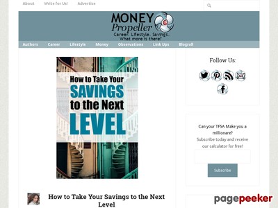 Money Propeller - Propelling you toward your money goals by discussing lifestyle, career and savings.