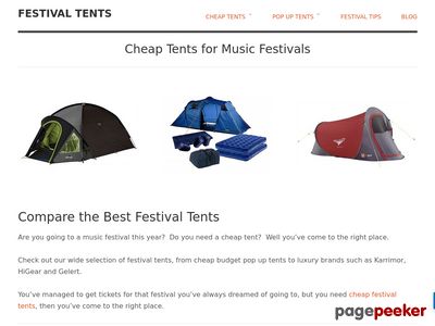 Festival Tents - Great deals on cheap tents for music festivals.
